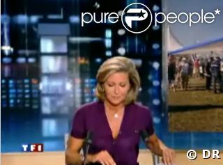 Claire Chazal au JT de 20h du 30/08/08, avec soutien-gorge...