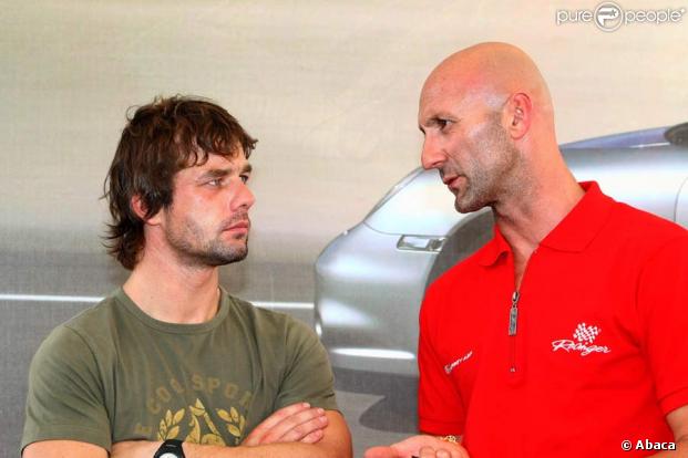 Fabien Barthez avec Sebastien Loeb à Albi pour le Grand Prix Automobile