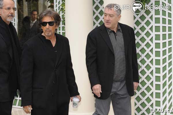 Al Pacino et Robert de Niro au photocall du film La loi et l'ordre à Paris