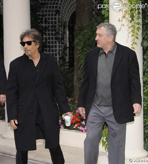 Al Pacino et Robert de Niro au photocall du film La loi et l'ordre à Paris