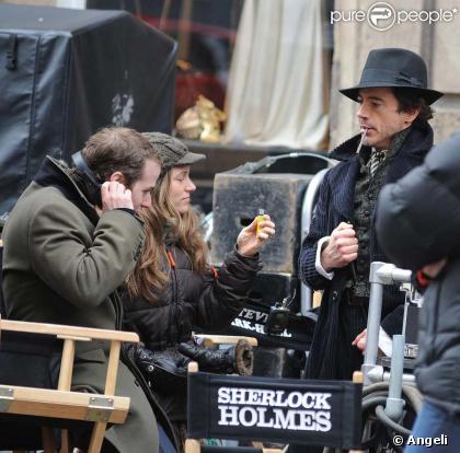Robert Downey Jr. sur le tournage de Sherlock Holmes
