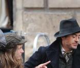 Robert Downey Jr. sur le tournagede Sherlock Holmes