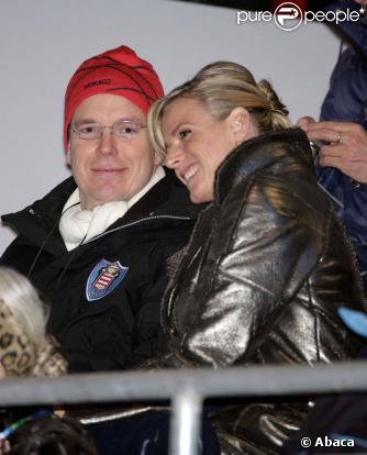 Charlene et le prince Albert II de Monaco aux JO de Turin en 2006