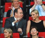 Charlene et le prince Albert II de Monaco à l'Euro 2008