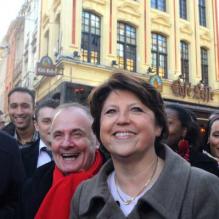 Martine Aubry, vient d'être déclarée vainqueur