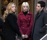 Blake Lively avec Penn Badgley et Taylor Momsen sur le tournage de Gossip Girl