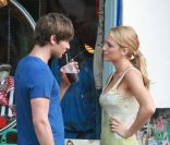 Chase Crawford avec Blake Lively sur le tournage de Gossip Girl