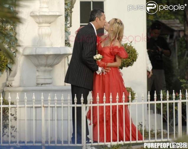 Eve Angeli et son mari Michel Rostaing, le jour de leur mariage