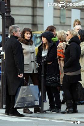 Cécilia Attias avec son mari Richard et leurs filles respectives