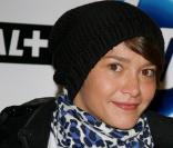 Emma de Caunes au salon du cinéma à la Grande Halle de la Villette, le 17/01/09