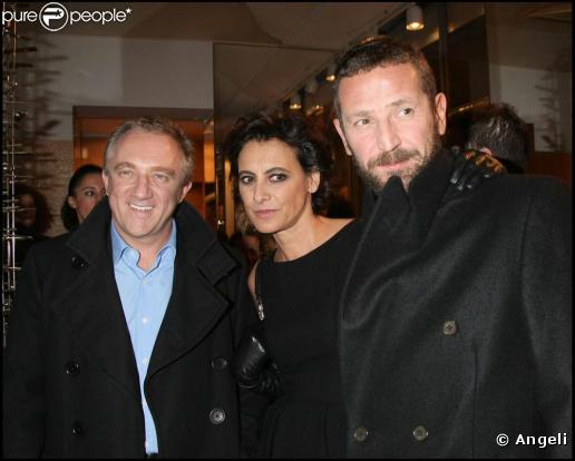 François-Henri Pinault et le créateur de la Maison Saint Laurent - Stefano Pilati - entourent la jolie Inès de la Fressange...