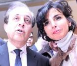 Rachida Dati et Roger Karoutchi lors de la galette des rois de l'UMP hier soir