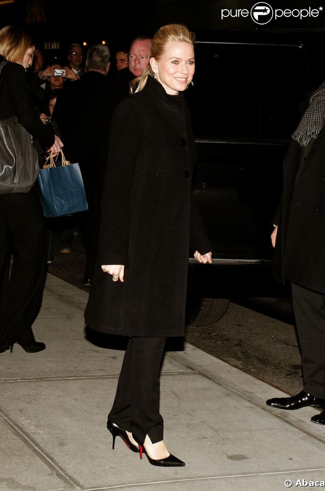 Naomi Watts à la sortie de l'émission de David Letterman 
