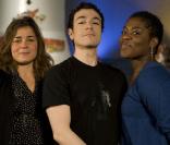 Blanche, Yacine et Claudia du Jamel Comedy Club en plein doublage
