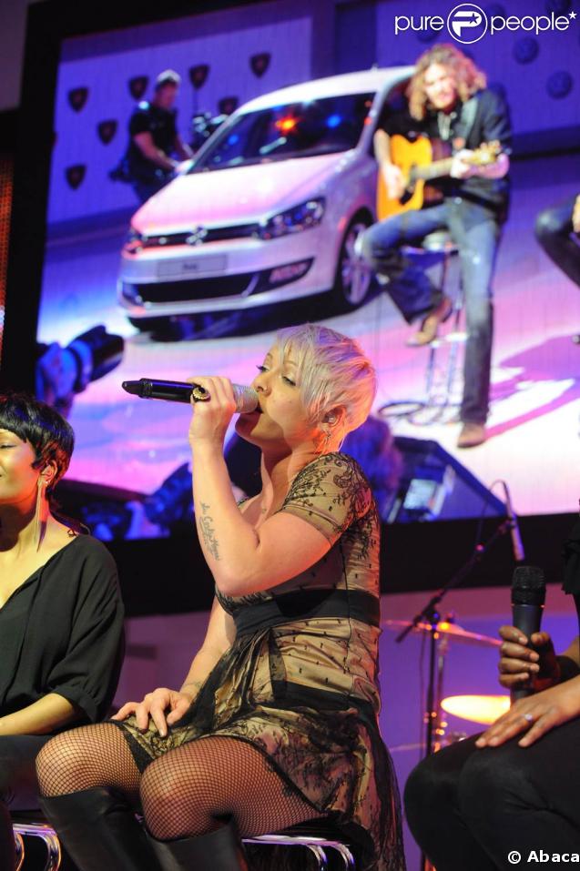 Pink en concert au salon de l'Automobile de Genève, le 2 mars