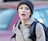 Angelina Jolie sur le tournage de son prochain film Salt à Washington jeudi 6 mars