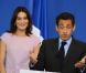 Nicolas Sarkozy, attentivement observé par Carla Bruni, faisant un discours devant les membres de la communauté française du Mexique dans une école française à Mexico le 9 mars 2009