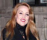 Jerry Hall aux 100 ans de la Contemporary Art Society, à Londres. 10/03/09