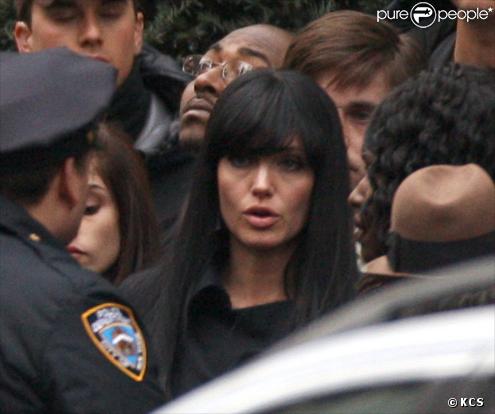 Angelina Jolie sur le tournage de Salt