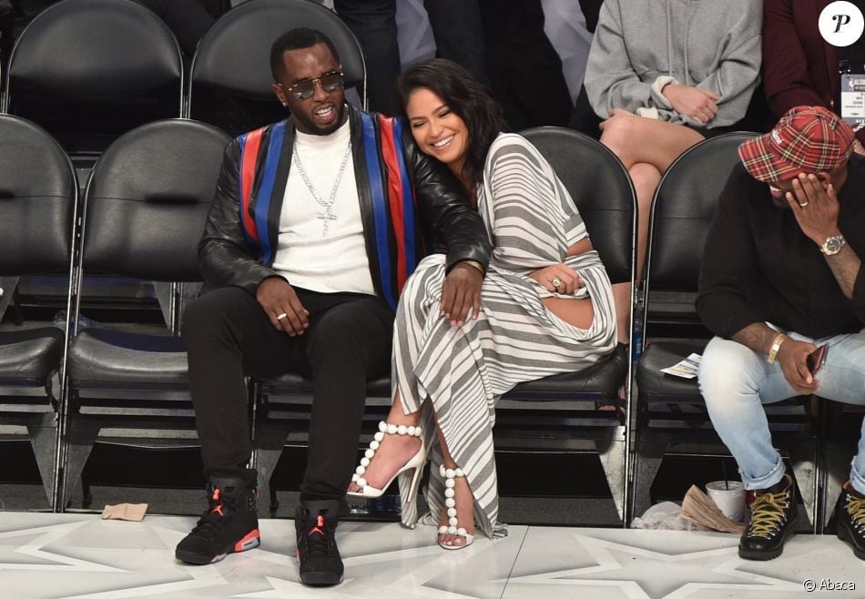 Diddy et Cassie assistent au NBA All-Star Game 2018 au Staples Center. Los Angeles, le 18 février 2018.