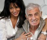Jean-Paul Belmondo et Barbara, à Ostende, en Belgique. Mars 2009
