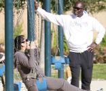 Djimon Hounsou et sa compagne Kimora Lee à Los Angeles le 23 mars 2009 