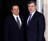 Gordon Brown et Silvio Berlusconi 