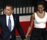 Barack Obama et sa femme Michelle quittent le 10 Downing Street
