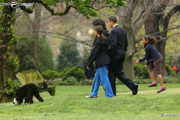 Barack Obama, Michelle, Sasha et Malia présentent l'adorable Bo à la presse ! 14/04/09