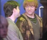 Daniel Radcliffe et Rupert Grint sur le tournage de Harry Potter et les reliques de la mort, partie 1 à Londres le 20 avril 2009