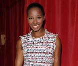 Jamelia, la chanteuse à la silhouette élégante mais musclée lors de la première du film Jeux de pouvoir à Londres le 21 avril 2009
