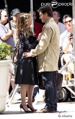 Jennifer Aniston et Jason Bateman sur le tournage de The Baster... séquence baisers...