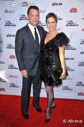 Tom Hanks et sa femme Rita Wilson, lors de la soirée hommage qui lui a été rendue, à l'occasion du 36e Film Society of Licoln Center's Gala, au Alice Tully Hall de New York, le 27 avril 2009 !