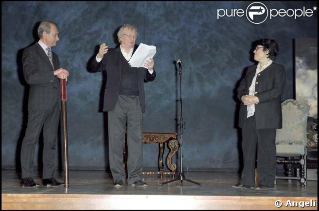 Bertrand Delanoë, Claude Rich et Danielle Mathieu-Bouillon, directrice du Prix Brigadier 