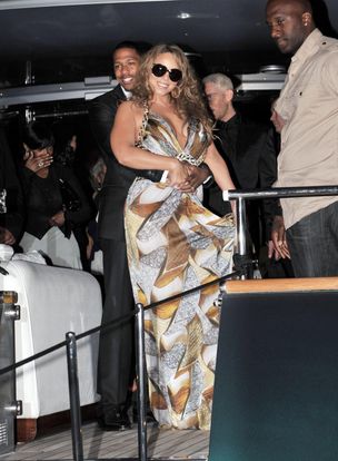 Mariah Carey et son époux Nick Cannon, à la soirée Roberto Cavalli, le 16 mai 2009