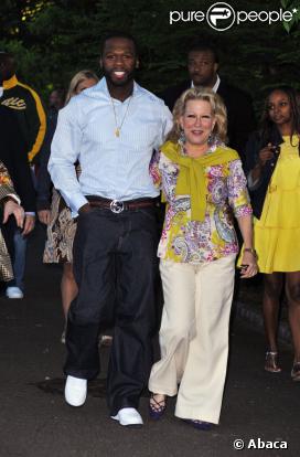 Curtis Jackson surnommé 50 Cent et Bette Midler au 8e pique-nique annuel du ''Restoration Project'' de Bette Midler à New York le 19 mai 2009