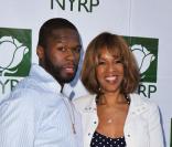 Curtis Jackson et Gayle King surnommé 50 Cent, au 8e pique-nique annuel du ''Restoration Project'' de Bette Midler à New York le 19 mai 2009