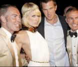Dean et Dan Caten à la soirée Dsquared hier soir au VIP Room à Cannes avec Paris Hilton et Doug Reinhardt<br />