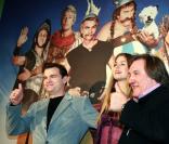 Clovis Cornillac, Vanessa Hessler et Gérard Depardieu, les héros d'Astéris et Obélix aux jeux olympiques