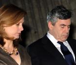 Gordon Brown et sa femme en la cathédrale de Bayeux pour une messe du souvenir. Le 6 juin 2009