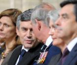 Le Prince Charles et Gordon Brown en la cathédrale de Bayeux pour une messe du souvenir. Le 6 juin 2009