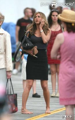 Jennifer Aniston en plein tournage de The Bounty, à Atlantic City, dans le New Jersey