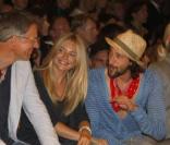 Thomas Kretschmann, Claus-Dietrich Lahrs, Sienna Miller et Adrien Brody lors du défilé Boss Orange de la maison Hugo Boss à Berlin le 2 juillet 2009
