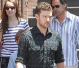 Justin Timberlake en compagnie de son père à Los Angeles, le 8 juillet 2009
