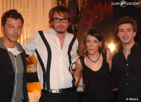 Les artistes Renan Luce, Emilie Loizeau, Christophe Maé et Christophe Willem à la conférence de presse des Victoires de la Musique 2008