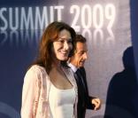 Carla Bruni et Nicolas Sarkozy à L'Aquila le 9 juillet 