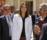 Carla Bruni à L'Aquila le 10 juillet