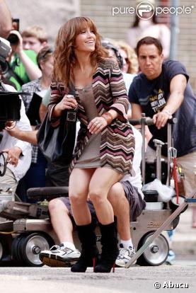 Jennifer Lopez sur le tournage de The Back-Up Plan, hier jeudi 16 juillet à New York