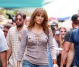 Jennifer Lopez sur le tournage de The Back-Up Plan le 17 juillet 2009