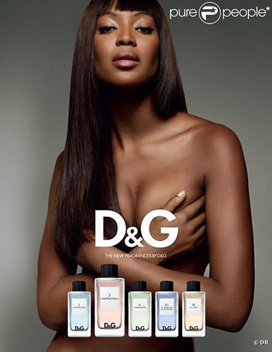 Naomi Campbell pour la campagne de la pub de la fragrance Anthology de Dolce